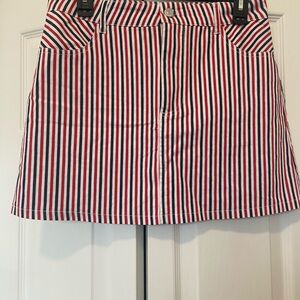 Forever 21 Red, White & Navy Vertical Stripe Mini Skirt